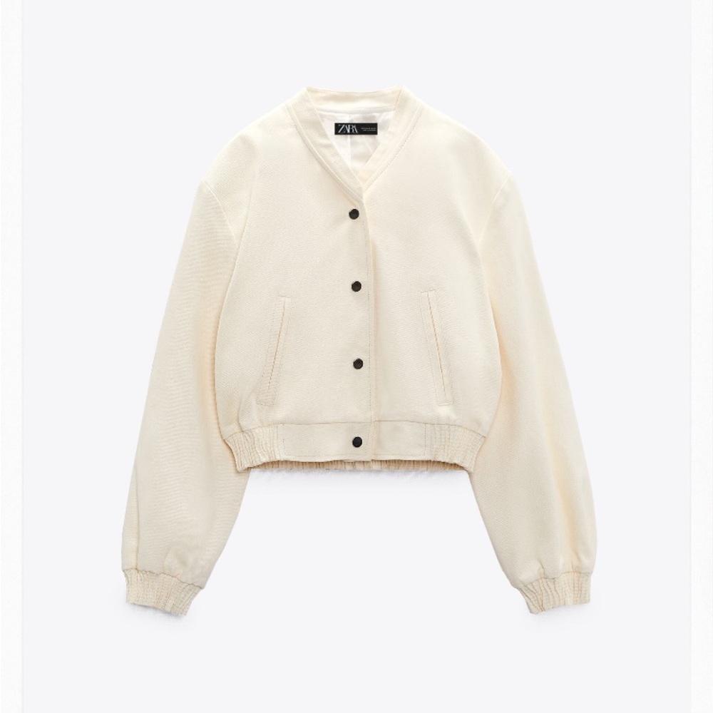 Cropped bomber jacket- Zara